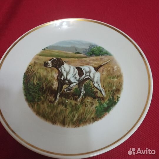 Настенная тарелка Вербилки серия собаки на охоте