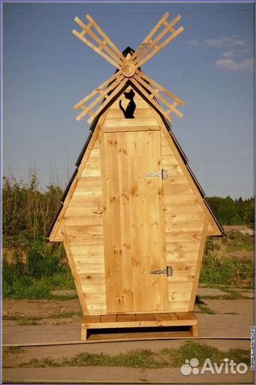 Дачный туалет деревянный с установкой шлю 410