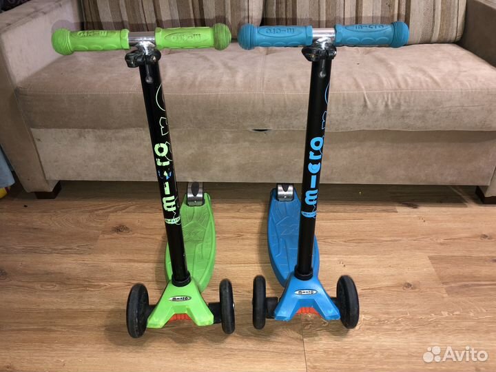 Самокат детский Micro Maxi зеленый + синий