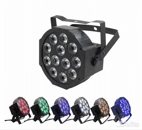 Цветной прожектор Led mini par 12 rgbwa+UV + пульт