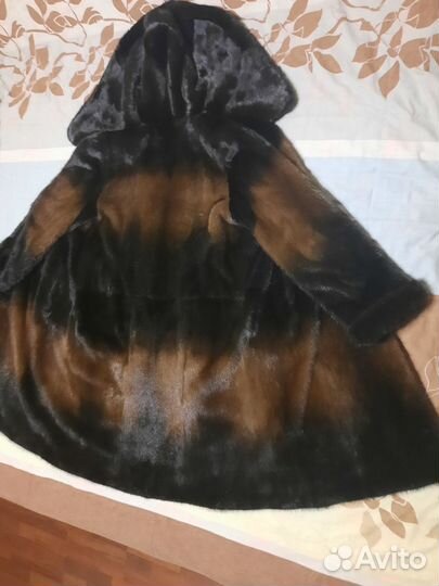 Шуба норковая с капюшоном 50 52 размер
