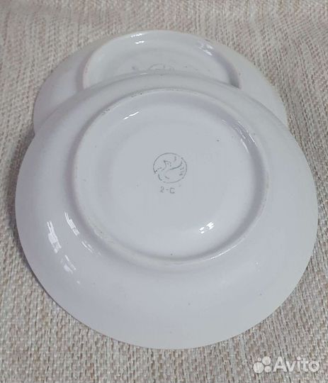 Чайные пары красные в горох, фарфор СССР