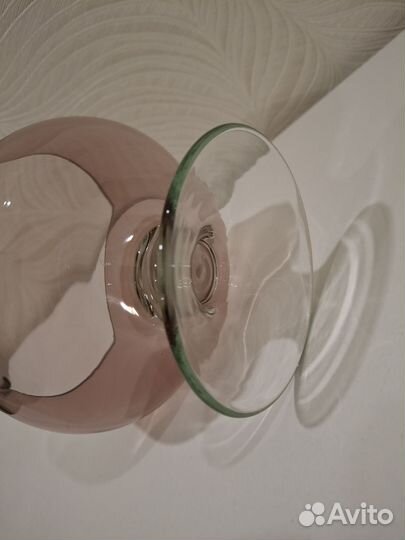 Ваза конфетница цветное стекло СССР