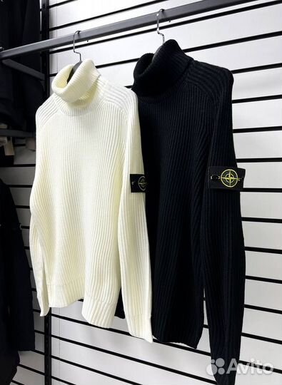 Свитер Stone Island черный и белый M/L