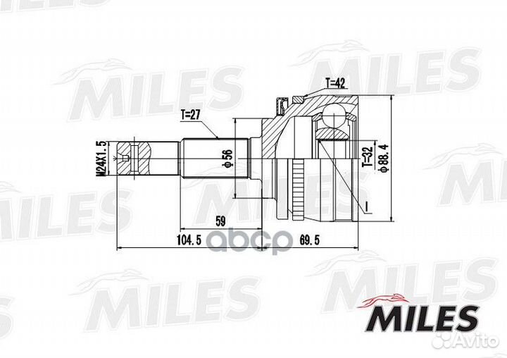 ШРУС nissan primera P10/bluebird IV T72/T12