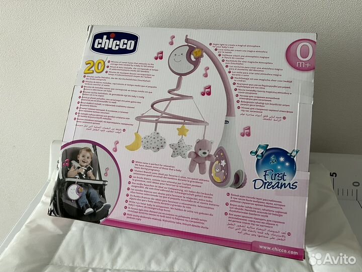 Мобиль на кроватку chicco новый