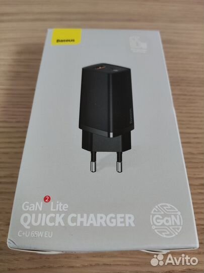 GaN Быстрое зарядное Baseus GaN 65W, USB USB-C
