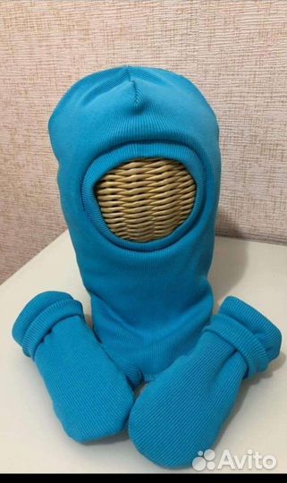 Шапка шлем+ варежки