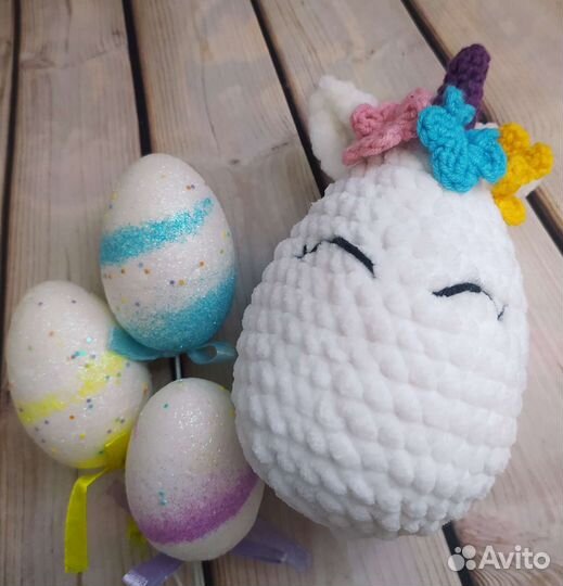 Вязаная игрушка. Единорог