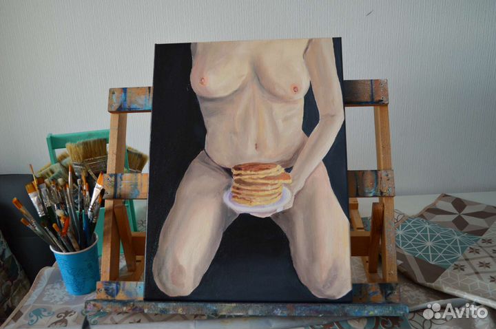 Картина маслом девушка ню