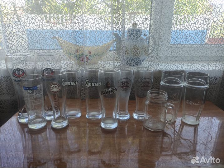 Бокалы пивные разного размера новые