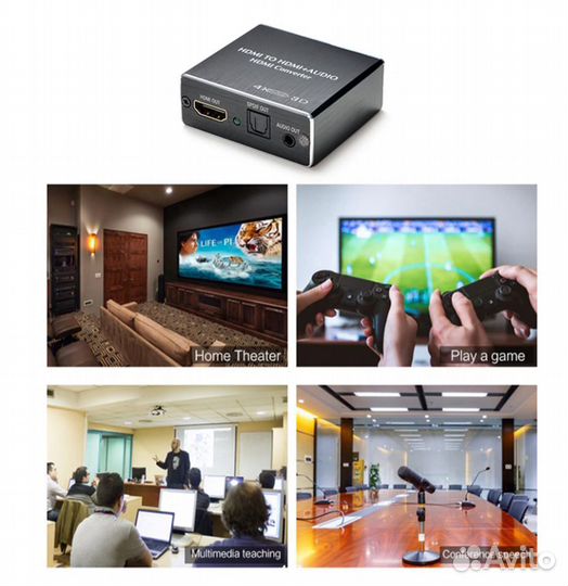 Адаптер hdmi to hdmi + аудио (toslink,jack)