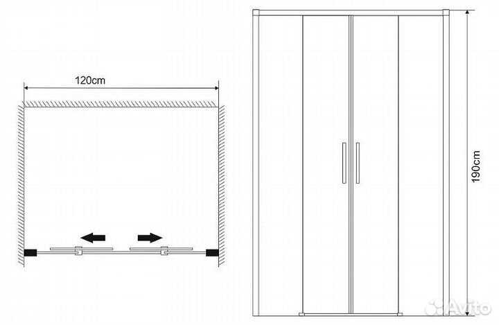 Душ. дверь Grossman 120x190 Fly gr-d120fl