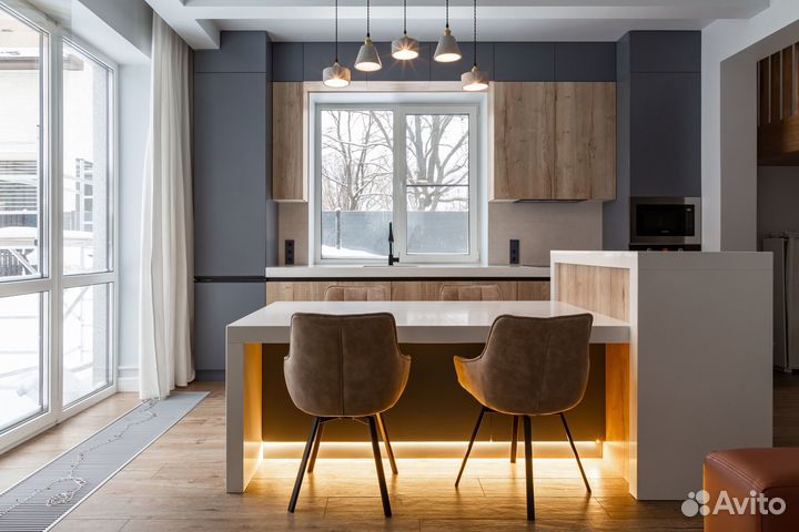 Кухня по технологии с островом под заказ