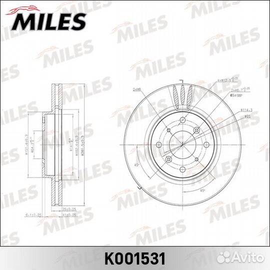 Диск тормозной honda accord 1.8-2.3 98-03 передний