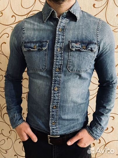 Джинсовая рубашка hollister 48-50