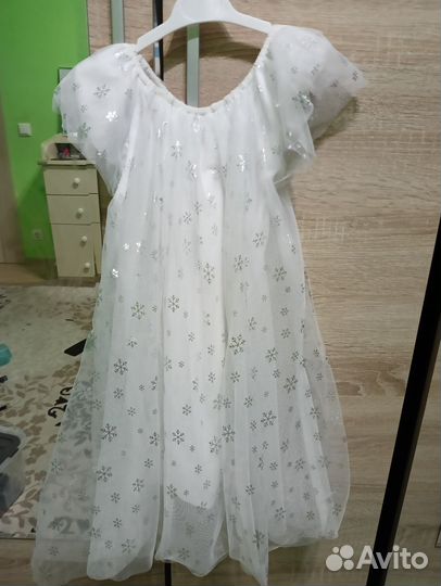 Платье 110 размер снежинка, ангел