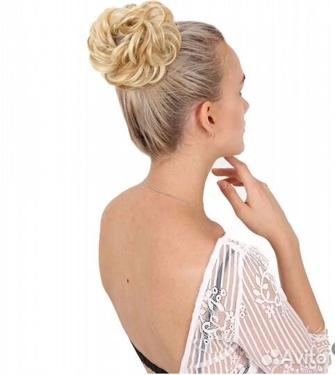 Шиньон резинка из натуральных волос