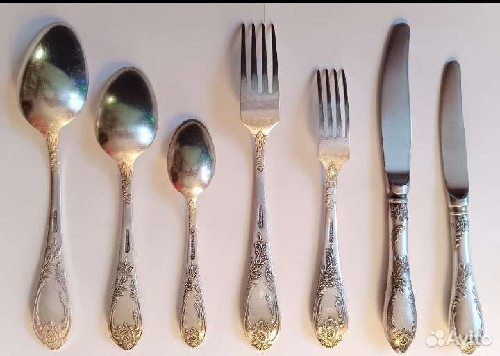 Ложки, вилки, ножи из мельхиора СССР