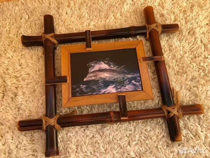 Фоторамки бамбук натуральный комплект из 3 шт