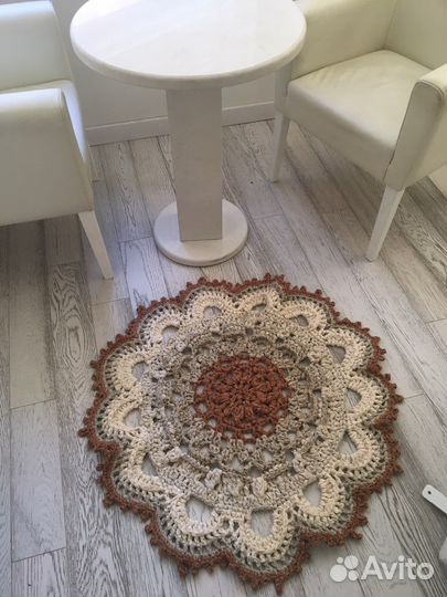 Коврик ручной работы. 93 см. Хлопок. Стирка. Торг