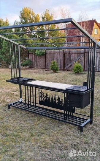 Мангал + крыша + печь с дымоходом