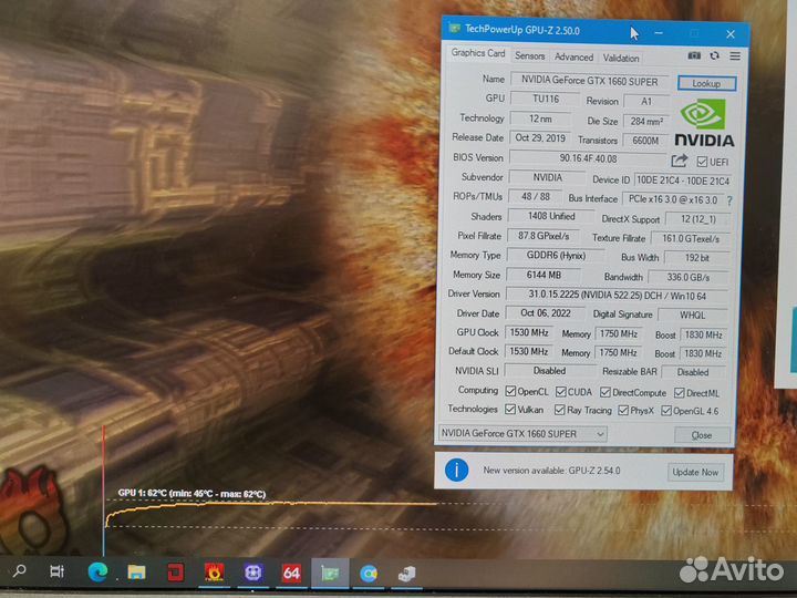 GTX 1660 super GamingPro в отличном состоянии