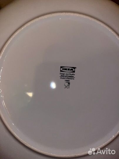 Икея IKEA набор белых тарелок 4 штуки
