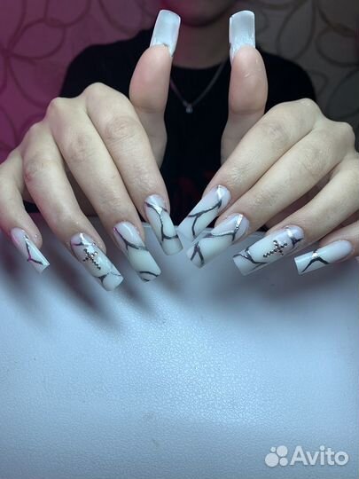 Маникюр с покрытием наращивание