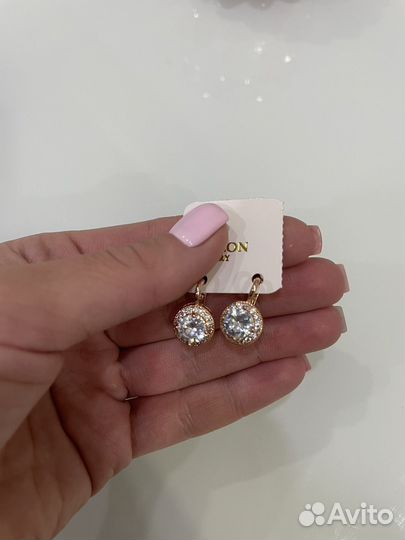 Серьги позолота