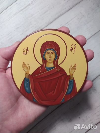 Рукописная икона Богородица Оранта