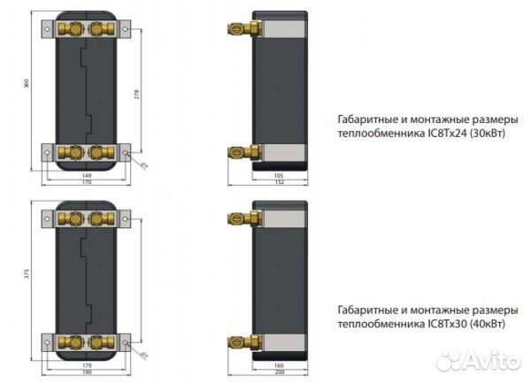 Пластинчатый теплообменник ZB190 10-30