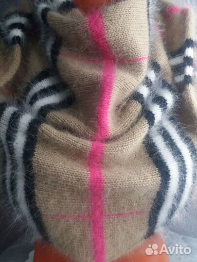 Бактус Burberry из пуха норки коричневый/бежевый