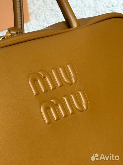 Сумка женская Miumiu Leather Bag коричневая кожа