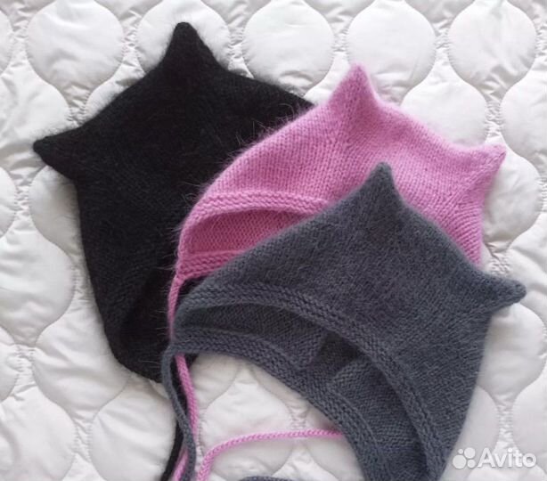 Чепчик с ушками вязаный