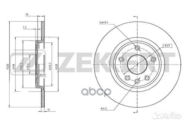 Диск тормозной зад. Chrysler Grand Voyager V 07
