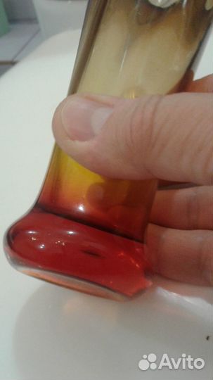 Вазочка винтаж рубиновое стекло