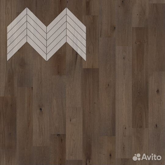 Lab Arte Елка Chevron Французская Дуб Рустик Кайт лак 600/510х90х14/45 Темно-коричневый