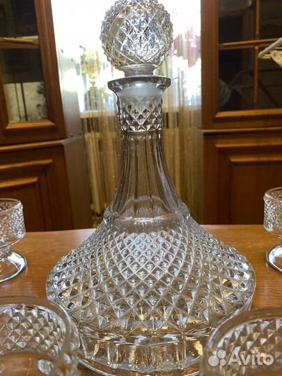 Графин с бокалами из богемского хрусталя