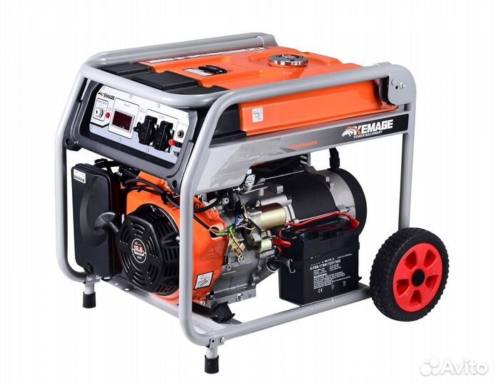 Генератор бензиновый KM8000H 6,0кВт 220В 27л.с. кн