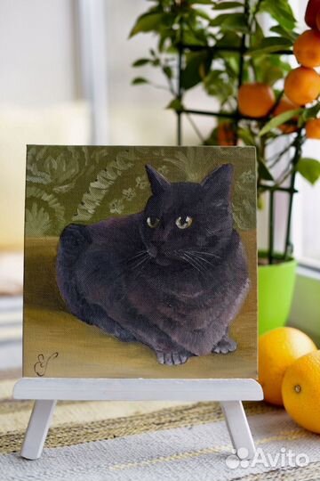 Картина маслом Кошка