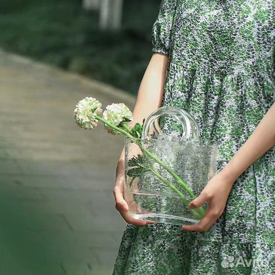 Ваза стеклянная в виде сумки, аквариум