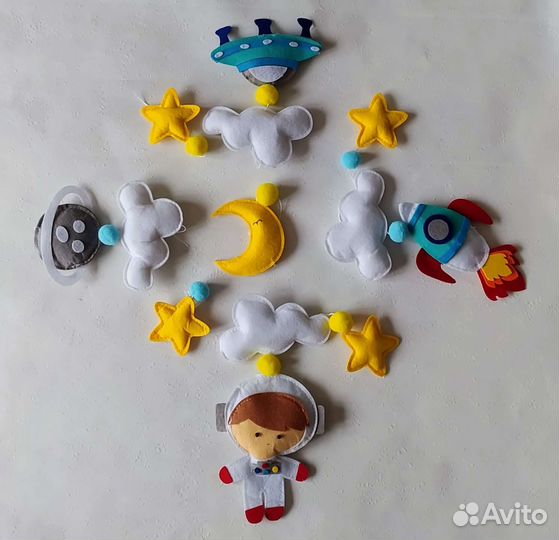 Новый мобиль на детскую кроватку из фетра