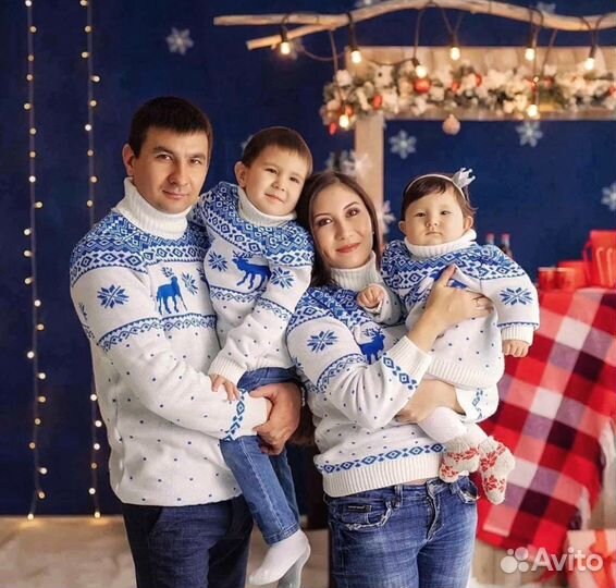 Фэмили лук, family look, новогодний свитер