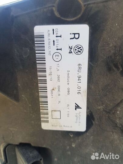 Фара volkswagen polo