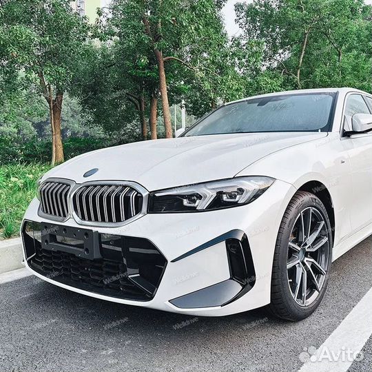 Клыки верхние BMW 3 G20 G21 рест черный глянец