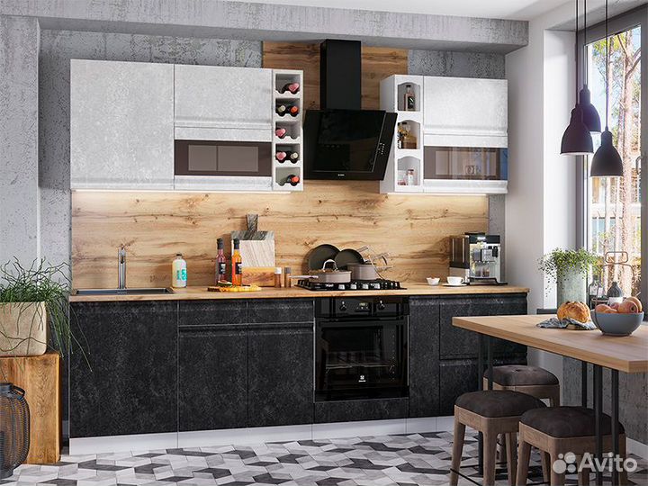 Кухня Бруклин шкаф швгс 800 фасад швгс 800 бетон