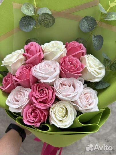 Букет из 15 мыльных роз