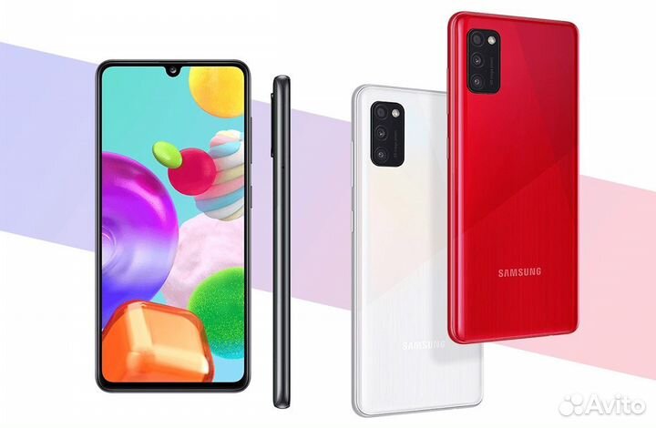 Лоток симкарты Samsung A41 черный