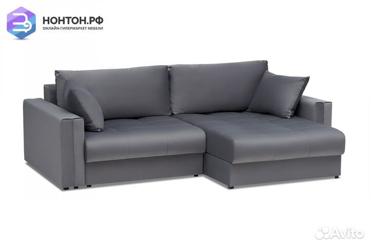 Диван угловой тик-так Монарх темно-серый